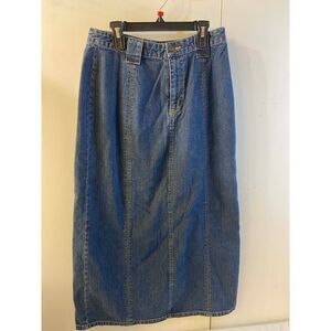 Kim Rogers size 8p petite long Jean denim skirt maxi